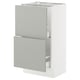 SEKTION / MAXIMERA Base cabinet with 2 drawers, white/Havstorp light grey, 46x37x76 cm