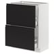 SEKTION / MAXIMERA Base cabinet with 2 drawers, white/Upplöv matt anthracite, 61x37x76 cm