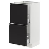 SEKTION / MAXIMERA Base cabinet with 2 drawers, white/Upplöv matt anthracite, 38x37x76 cm