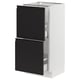 SEKTION / MAXIMERA Base cabinet with 2 drawers, white/Upplöv matt anthracite, 38x37x76 cm