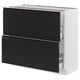 SEKTION / MAXIMERA Base cabinet with 2 drawers, white/Upplöv matt anthracite, 91x37x76 cm