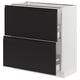 SEKTION / MAXIMERA Base cabinet with 2 drawers, white/Upplöv matt anthracite, 76x37x76 cm