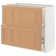 SEKTION / MAXIMERA Base cabinet with 2 drawers, white/Vedhamn oak, 91x37x76 cm