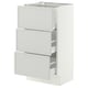 SEKTION / MAXIMERA Base cabinet with 3 drawers, white/Aspudden light grey, 46x37x76 cm