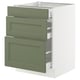 SEKTION / MAXIMERA Base cabinet with 3 drawers, white/Axstad grey-green, 61x61x76 cm