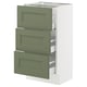 SEKTION / MAXIMERA Base cabinet with 3 drawers, white/Axstad grey-green, 46x37x76 cm