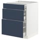 SEKTION / MAXIMERA Base cabinet with 3 drawers, white Axstad/matt blue, 61x61x76 cm