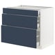 SEKTION / MAXIMERA Base cabinet with 3 drawers, white Axstad/matt blue, 91x61x76 cm