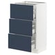 SEKTION / MAXIMERA Base cabinet with 3 drawers, white Axstad/matt blue, 46x37x76 cm