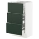 SEKTION / MAXIMERA Base cabinet with 3 drawers, white/Havstorp deep green, 46x37x76 cm
