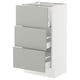 SEKTION / MAXIMERA Base cabinet with 3 drawers, white/Havstorp light grey, 46x37x76 cm