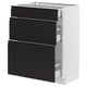 SEKTION / MAXIMERA Base cabinet with 3 drawers, white/Upplöv matt anthracite, 61x37x76 cm