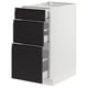 SEKTION / MAXIMERA Base cabinet with 3 drawers, white/Upplöv matt anthracite, 38x61x76 cm