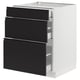 SEKTION / MAXIMERA Base cabinet with 3 drawers, white/Upplöv matt anthracite, 61x61x76 cm