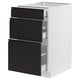 SEKTION / MAXIMERA Base cabinet with 3 drawers, white/Upplöv matt anthracite, 46x61x76 cm