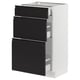 SEKTION / MAXIMERA Base cabinet with 3 drawers, white/Upplöv matt anthracite, 46x37x76 cm