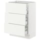 SEKTION / MAXIMERA Base cabinet with 3 drawers, white/Vallstena white, 61x37x76 cm