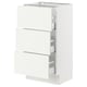 SEKTION / MAXIMERA Base cabinet with 3 drawers, white/Vallstena white, 46x37x76 cm