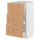 SEKTION / MAXIMERA Base cabinet with 3 drawers, white/Vedhamn oak, 46x37x76 cm