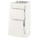 SEKTION kitchen unit in white with three drawers. Modern, sleek design for a light, clean look.
