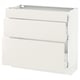 SEKTION white kitchen cabinet, sleek modern design, three drawers.