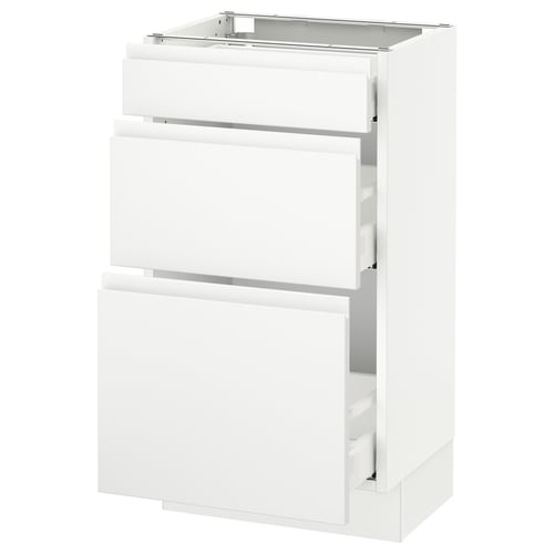 SEKTION kitchen drawer unit in white with minimalist modern design, 3 drawers.