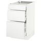 SEKTION kitchen unit in white with three full-extension drawers, modern design.