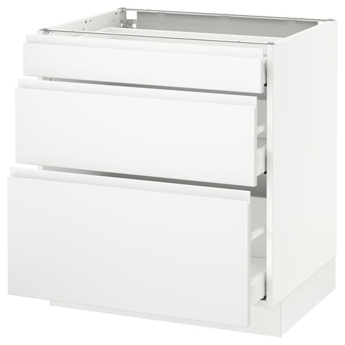 Modern white ikea SEKTION kitchen cabinet with minimalist design and integrated handles.