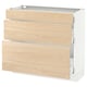 SEKTION light ash wood cabinet with three drawers, rectangular shape.