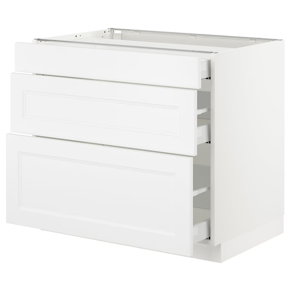 SEKTION white kitchen cabinet set; includes drawers and shelves, modern design.