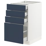 SEKTION / MAXIMERA Base cabinet with 4 drawers, white Axstad/matt blue, 46x61x76 cm