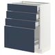 SEKTION / MAXIMERA Base cabinet with 4 drawers, white Axstad/matt blue, 61x37x76 cm