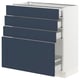 SEKTION / MAXIMERA Base cabinet with 4 drawers, white Axstad/matt blue, 76x37x76 cm