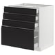 SEKTION / MAXIMERA Base cabinet with 4 drawers, white/Upplöv matt anthracite, 76x61x76 cm