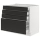 SEKTION / MAXIMERA Base cabinet with 4 drawers, white/Upplöv matt anthracite, 91x61x76 cm