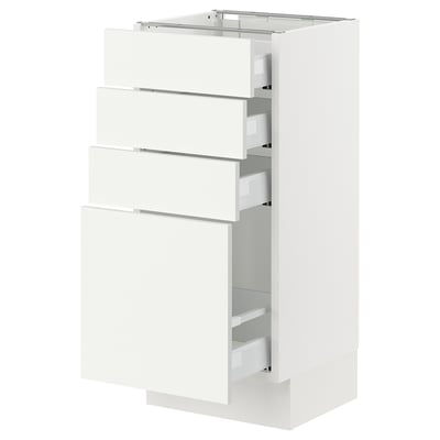 SEKTION / MAXIMERA Base cabinet with 4 drawers, white/Vallstena white, 38x37x76 cm