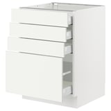 SEKTION / MAXIMERA Base cabinet with 4 drawers, white/Vallstena white, 61x61x76 cm