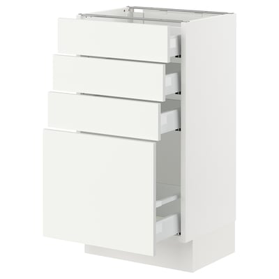 SEKTION / MAXIMERA Base cabinet with 4 drawers, white/Vallstena white, 46x37x76 cm