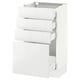 SEKTION white kitchen cabinet with glossy drawers.