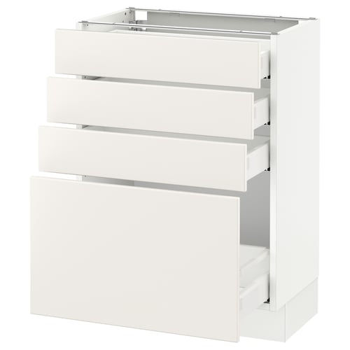 White SEKTION cabinet with four drawers.