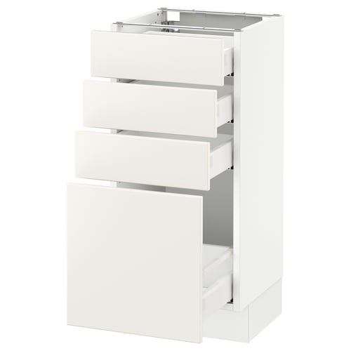 SEKTION kitchen unit, white, 3 drawers, square, modern design.