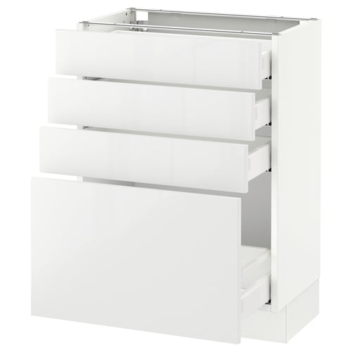 A white SEKTION kitchen unit with high gloss drawers.