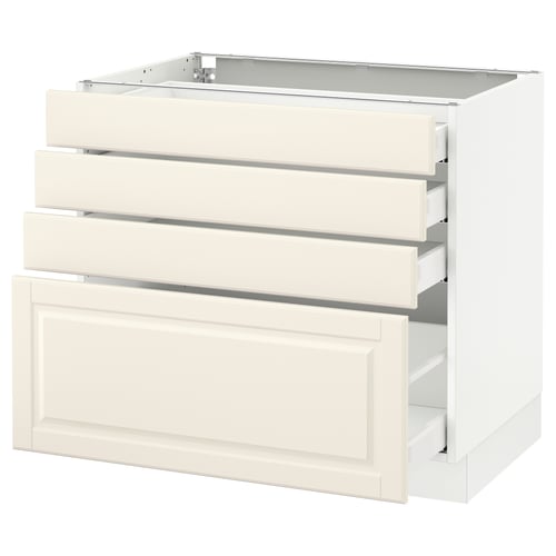 SEKTION off-white kitchen cabinet with four drawers and door.
