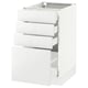 White SEKTION kitchen cabinet with glossy drawers.