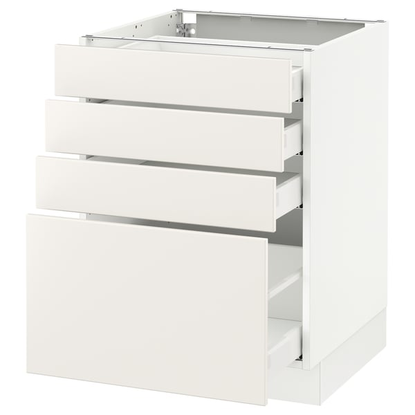 White SEKTION kitchen cabinet with four drawers.