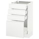 Ikea SEKTION white kitchen cabinet with four drawers, sleek minimalist design.