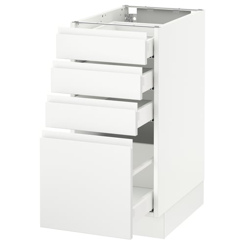SEKTION white kitchen cabinet, modern minimalist, 4 drawers, high gloss.