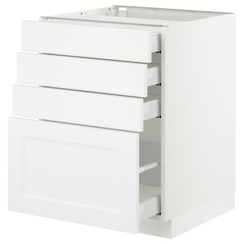 White ikea SEKTION kitchen cabinet with 4 drawers, modern design.