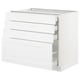A white SEKTION kitchen cabinet with multiple drawers. The cabinet is sleek and modern, featuring smooth-running drawers with a polished white finish.