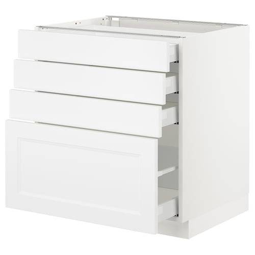 SEKTION kitchen cabinet: white, square, four drawers, sleek modern design.